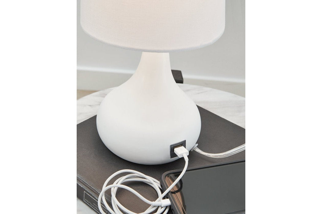 Camdale White Table Lamp - Lara Furniture