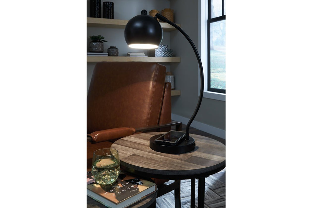 Marinel Black Desk Lamp - Lara Furniture