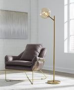 Abanson Amber/Gold Finish Floor Lamp - Lara Furniture