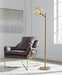 Abanson Amber/Gold Finish Floor Lamp - Lara Furniture