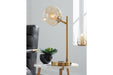 Abanson Amber/Gold Finish Desk Lamp - Lara Furniture