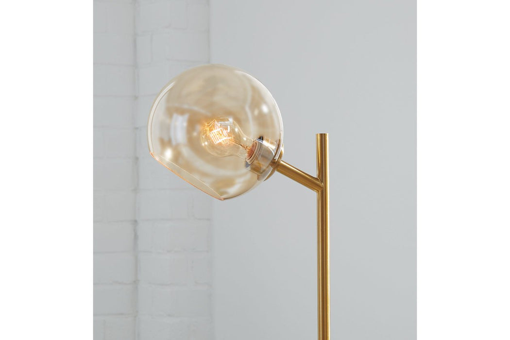 Abanson Amber/Gold Finish Desk Lamp - Lara Furniture