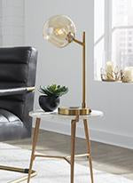 Abanson Amber/Gold Finish Desk Lamp - Lara Furniture