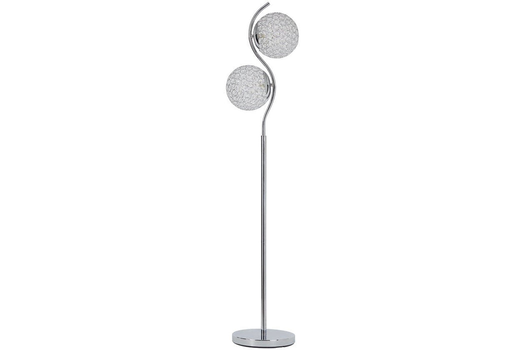 Winter Clear/Silver Finish Floor Lamp - Lara Furniture