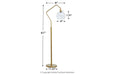 Marilee Antique Brass Finish Floor Lamp - Lara Furniture