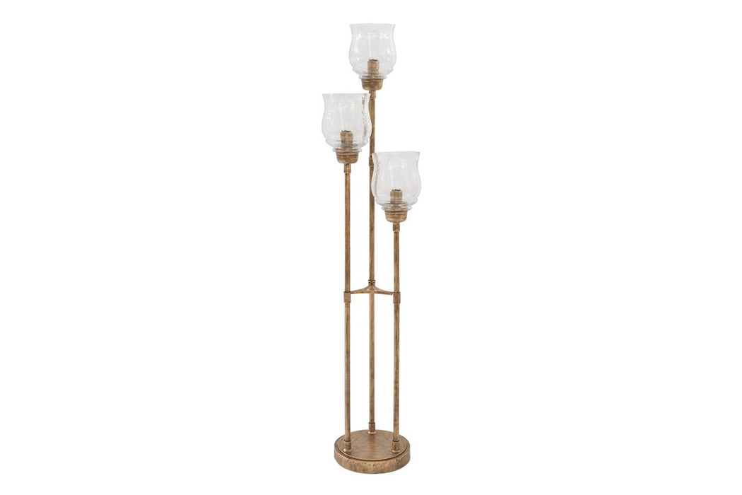 Emmie Antique Gold Finish Floor Lamp - Lara Furniture