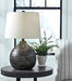 Maire Black/Gold Finish Table Lamp - Lara Furniture