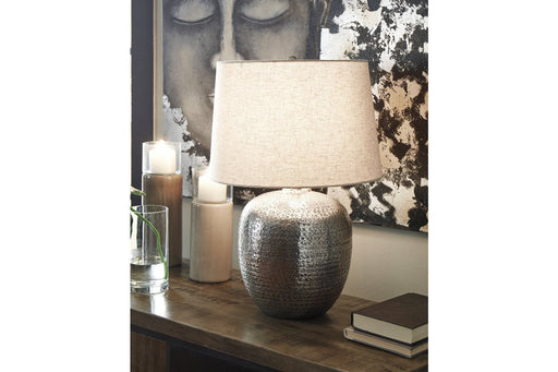 Magalie Antique Silver Finish Table Lamp - Lara Furniture