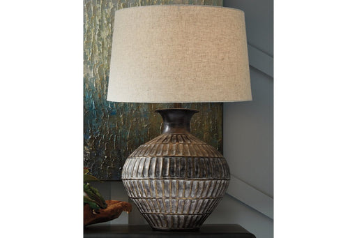 Magan Antique Bronze Finish Table Lamp - Lara Furniture