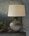 Magan Antique Bronze Finish Table Lamp - Lara Furniture