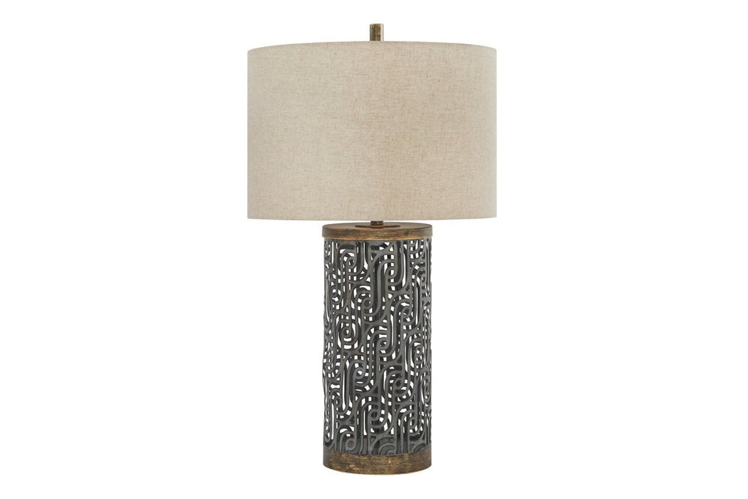 Dayo Gray/Gold Finish Table Lamp - Lara Furniture