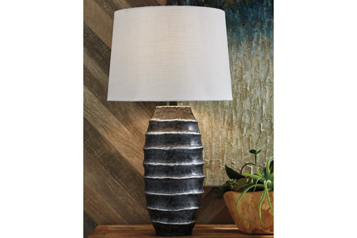 Billow Antique Silver Finish Table Lamp - Lara Furniture