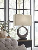 Saria Antique Silver Finish Table Lamp - Lara Furniture