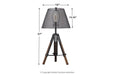 Leolyn Black/Brown Table Lamp - Lara Furniture