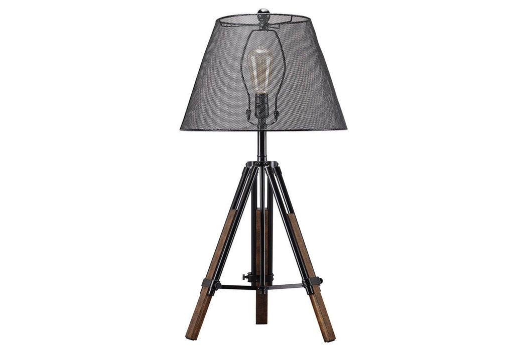 Leolyn Black/Brown Table Lamp - Lara Furniture