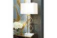 Edsel Champagne/White Table Lamp - Lara Furniture