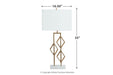 Edsel Champagne/White Table Lamp - Lara Furniture