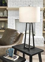 Peeta Antique Pewter Finish Table Lamp - Lara Furniture