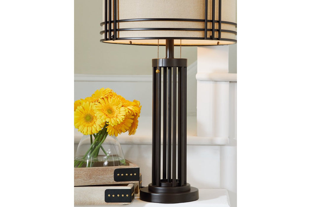 Hanswell Dark Brown Table Lamp - Lara Furniture