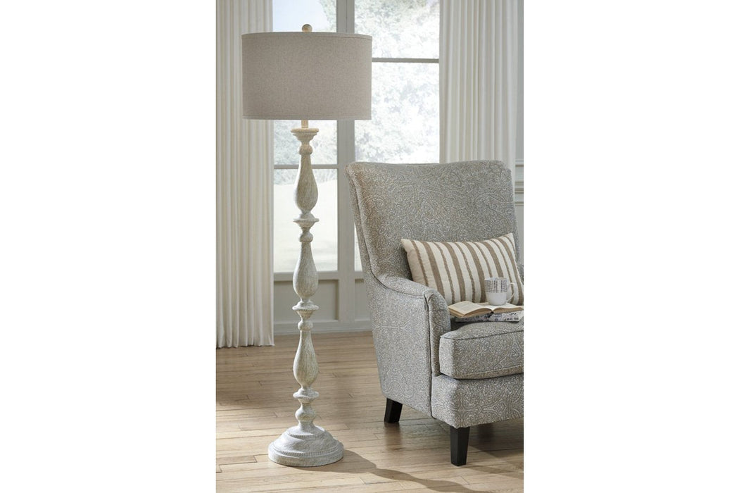 Bernadate Whitewash Floor Lamp - Lara Furniture