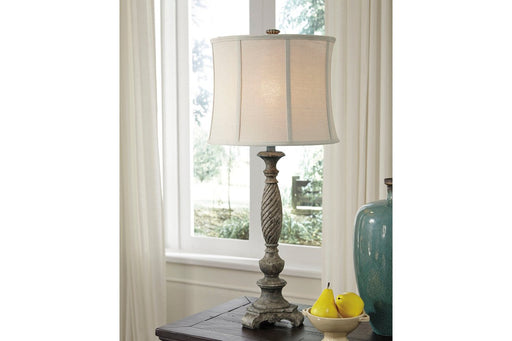 Alinae Antique Gray Table Lamp - Lara Furniture