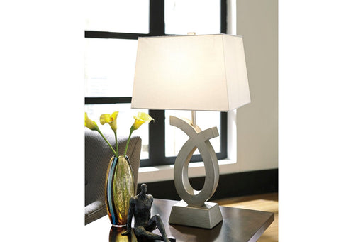 Amayeta Silver Finish Table Lamp (Set of 2) - Lara Furniture