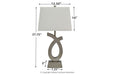 Amayeta Silver Finish Table Lamp (Set of 2) - Lara Furniture