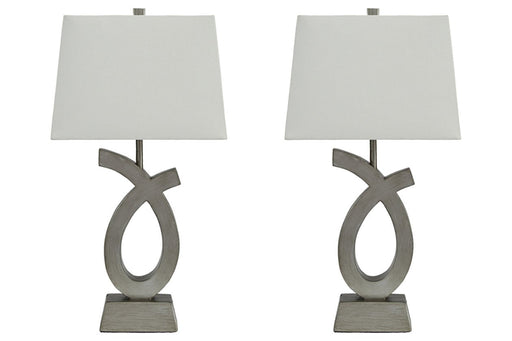 Amayeta Silver Finish Table Lamp (Set of 2) - Lara Furniture