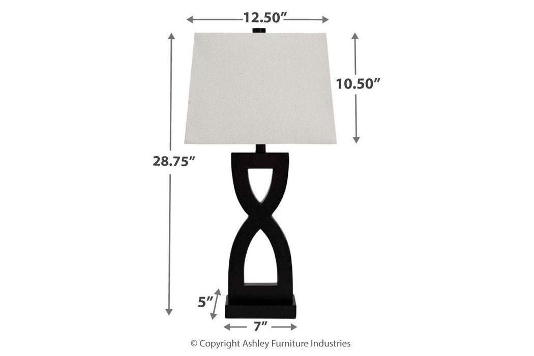 Amasai Black Table Lamp (Set of 2) - Lara Furniture