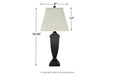 Amerigin Bronze Finish Table Lamp (Set of 2) - Lara Furniture