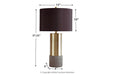 Jacek Gray/Brass Finish Table Lamp (Set of 2) - Lara Furniture