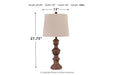 Magaly Brown Table Lamp (Set of 2) - Lara Furniture
