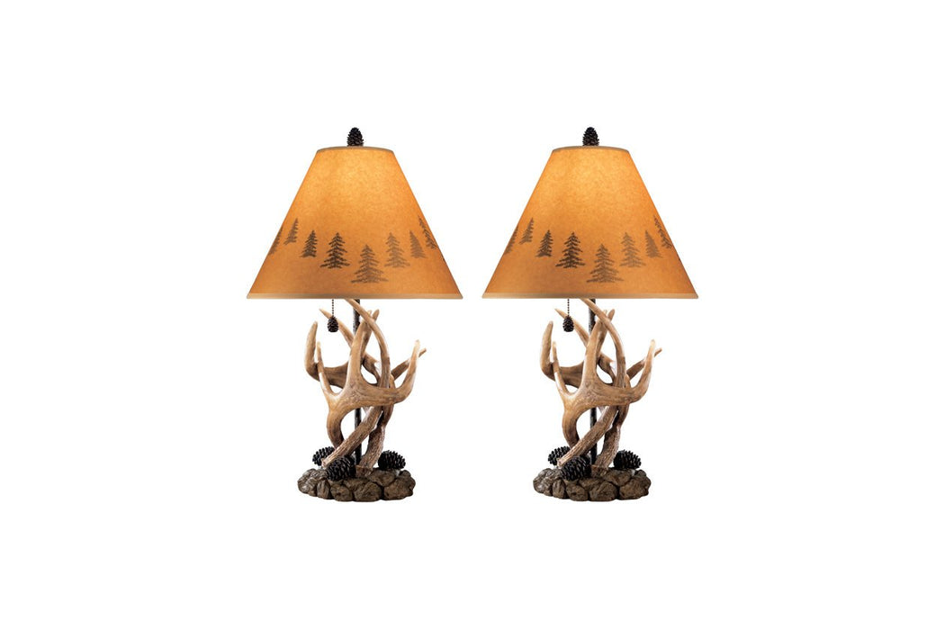 Derek Brown Table Lamp (Set of 2) - Lara Furniture