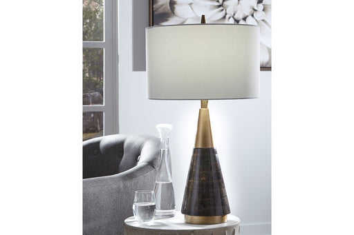 Lyrah Black/Gold Finish Table Lamp - Lara Furniture