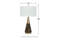 Lyrah Black/Gold Finish Table Lamp - Lara Furniture