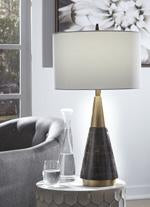 Lyrah Black/Gold Finish Table Lamp - Lara Furniture