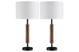 Maliny Black/Brown Table Lamp (Set of 2) - Lara Furniture