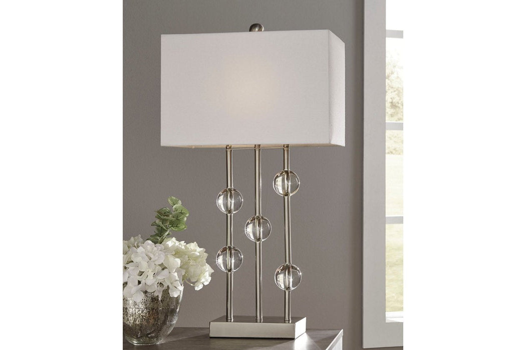 Jaala Clear/Silver Finish Table Lamp - Lara Furniture