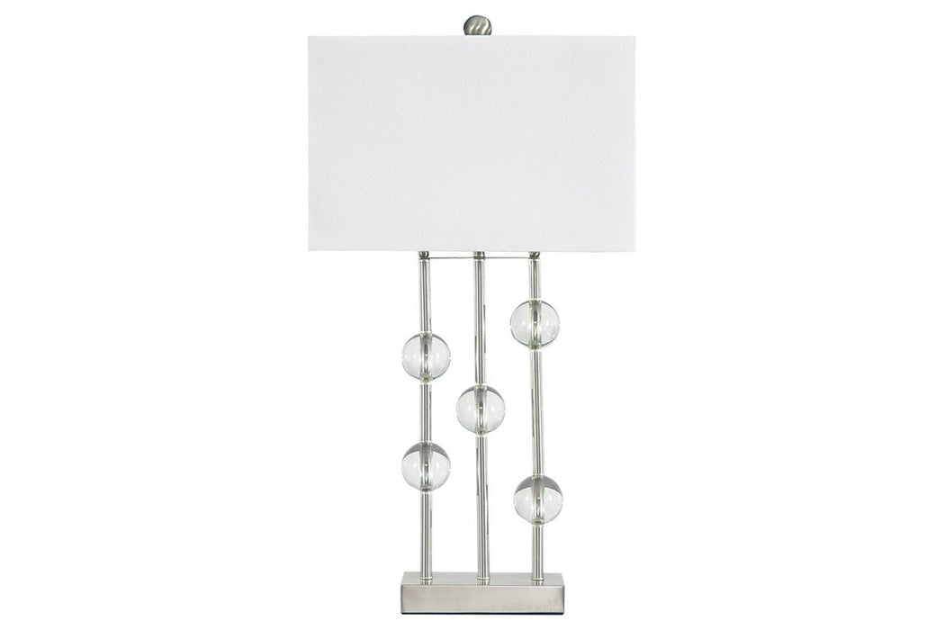 Jaala Clear/Silver Finish Table Lamp - Lara Furniture