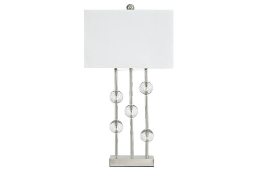 Jaala Clear/Silver Finish Table Lamp - Lara Furniture