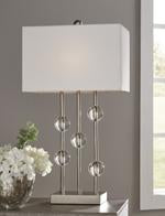 Jaala Clear/Silver Finish Table Lamp - Lara Furniture