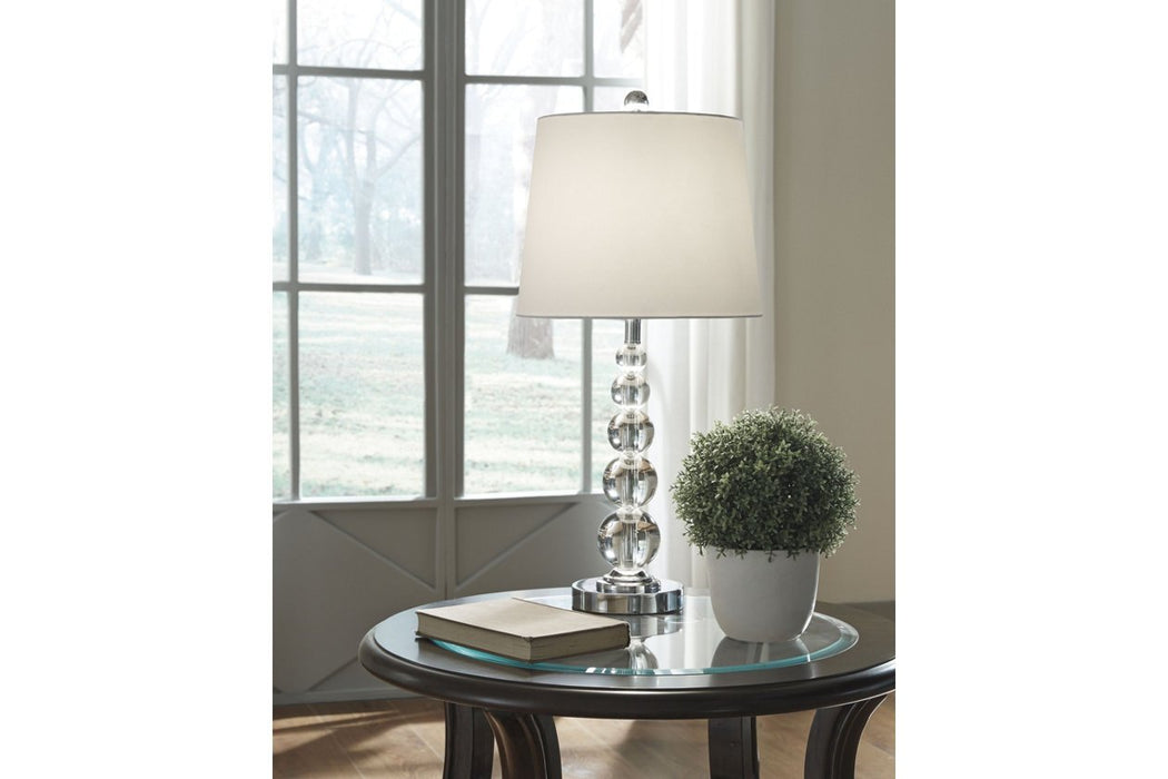 Joaquin Clear/Silver Finish Table Lamp (Set of 2) - Lara Furniture