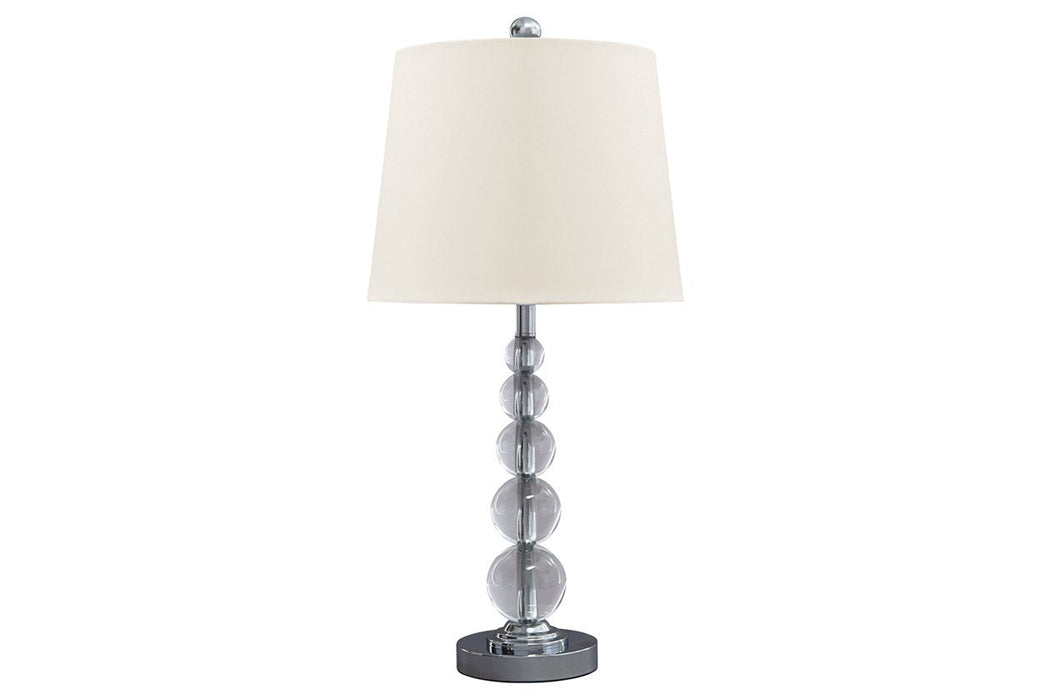 Joaquin Clear/Silver Finish Table Lamp (Set of 2) - Lara Furniture