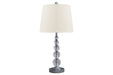 Joaquin Clear/Silver Finish Table Lamp (Set of 2) - Lara Furniture