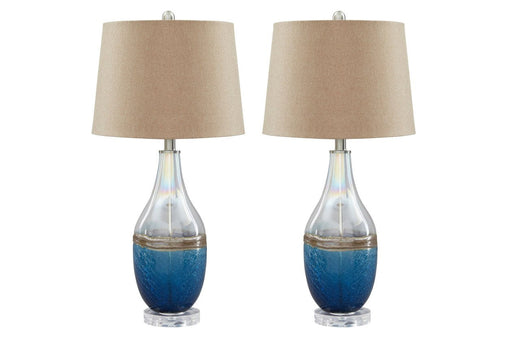 Johanna Blue/Clear Table Lamp (Set of 2) - Lara Furniture