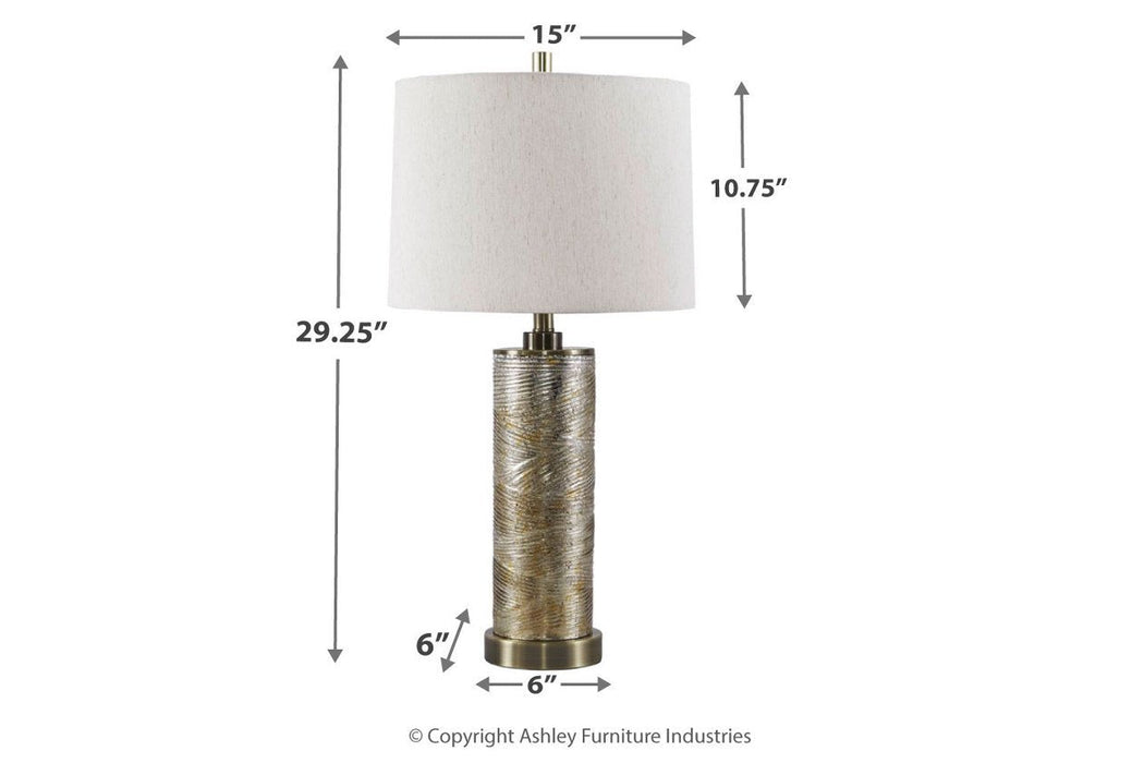 Farrar Gold Finish Table Lamp - Lara Furniture