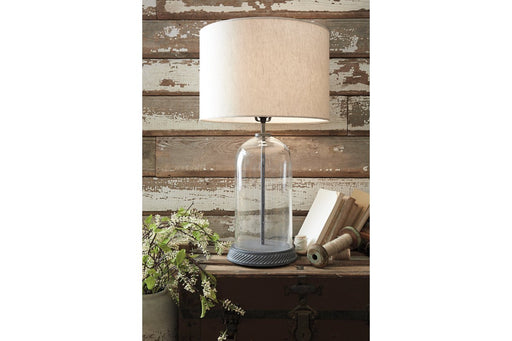 Manelin Clear/Gray Table Lamp - Lara Furniture