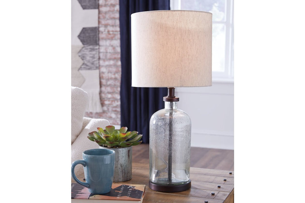 Bandile Clear/Bronze Finish Table Lamp - Lara Furniture