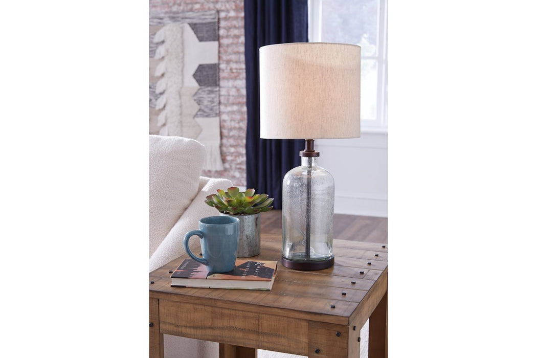 Bandile Clear/Bronze Finish Table Lamp - Lara Furniture