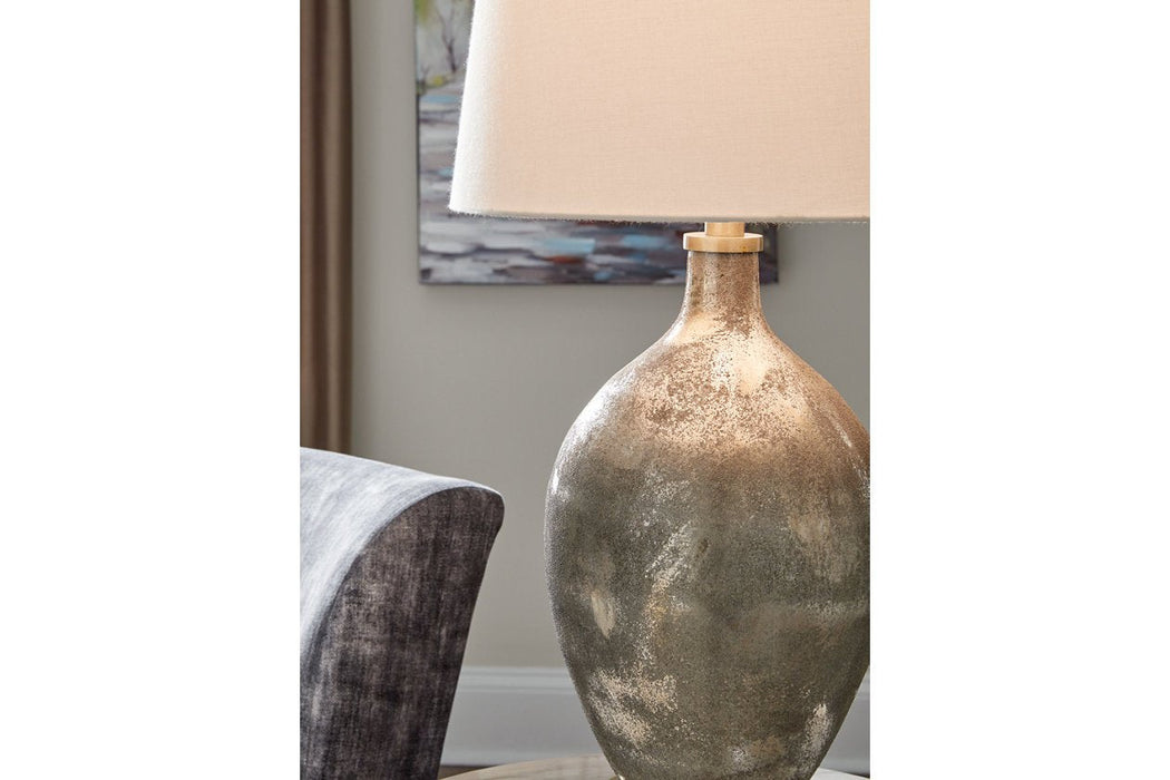 Jemarie Gray/Gold Finish Table Lamp - Lara Furniture